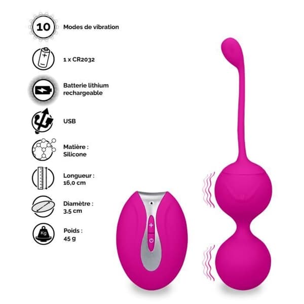 Fjärrstyrda vibrerande geishabollar Aphrodite Fushia
