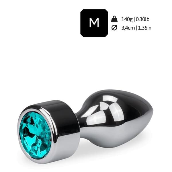 Anal Jewel Rosebud Missile Medium-Turquoise - Diamond Collection