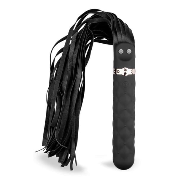 Vibrator med BDSM-flogger - LOVE AND VIBES Collection Black