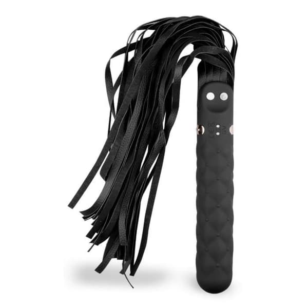 Vibrator med BDSM-flogger - LOVE AND VIBES Collection Black