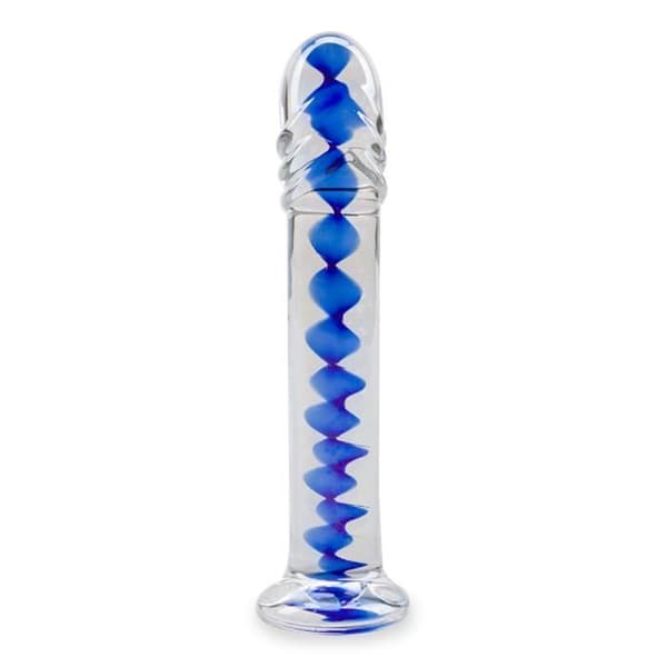 Infinity Glass Dildo - LOVE AND VIBES Collection Blue