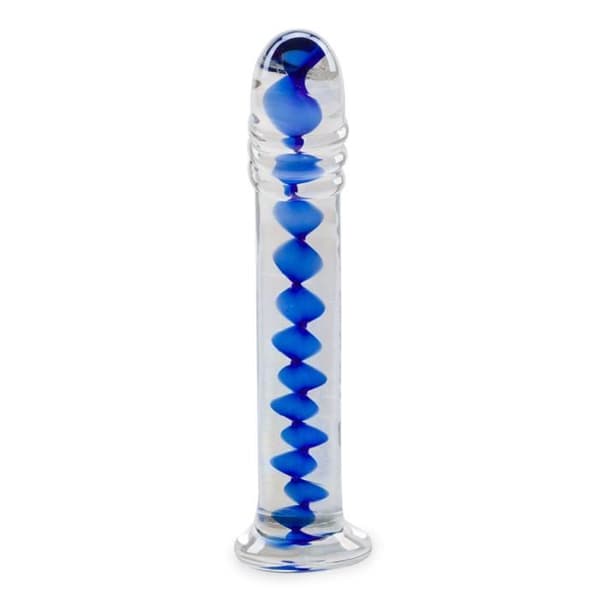 Infinity Glass Dildo - LOVE AND VIBES Collection Blue