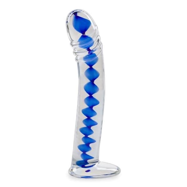 Infinity Glass Dildo - LOVE AND VIBES Collection Blue