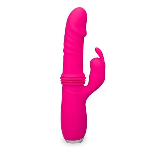 USB fram och tillbaka kaninvibrator 12 hastigheter Rosa