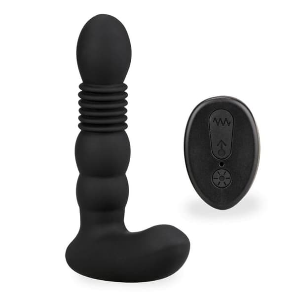 Mox vibrerande och fram- och tillbakavärmande analplugg - LOVE AND VIBES Collection Black