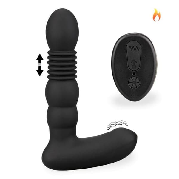 Mox vibrerande och fram- och tillbakavärmande analplugg - LOVE AND VIBES Collection Black