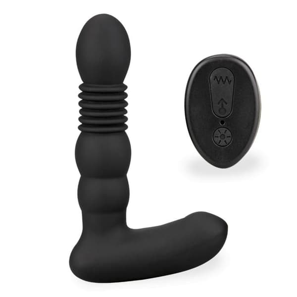 Mox vibrerande och fram- och tillbakavärmande analplugg - LOVE AND VIBES Collection Black