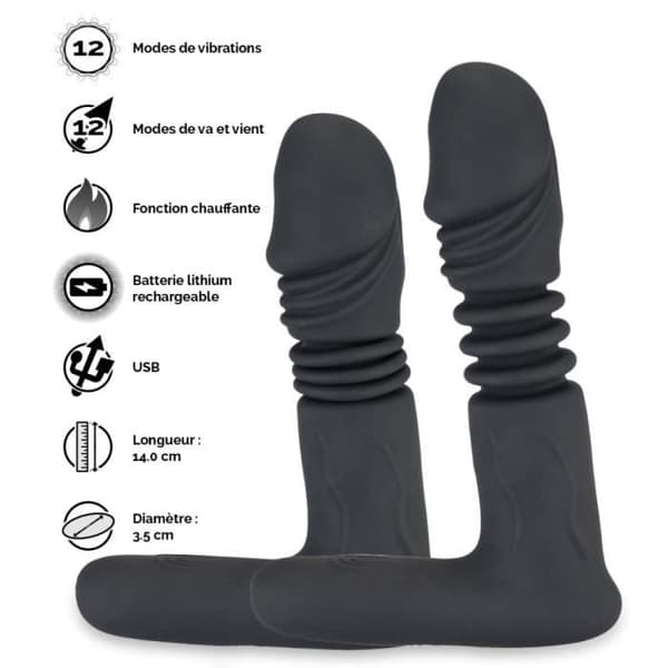 Sextoy vibromassör med värmefunktion - Kollektion Orgasmic - Grå