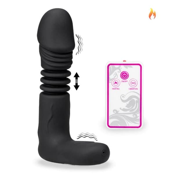 Uppvärmd fram och tillbaka vibratordildo