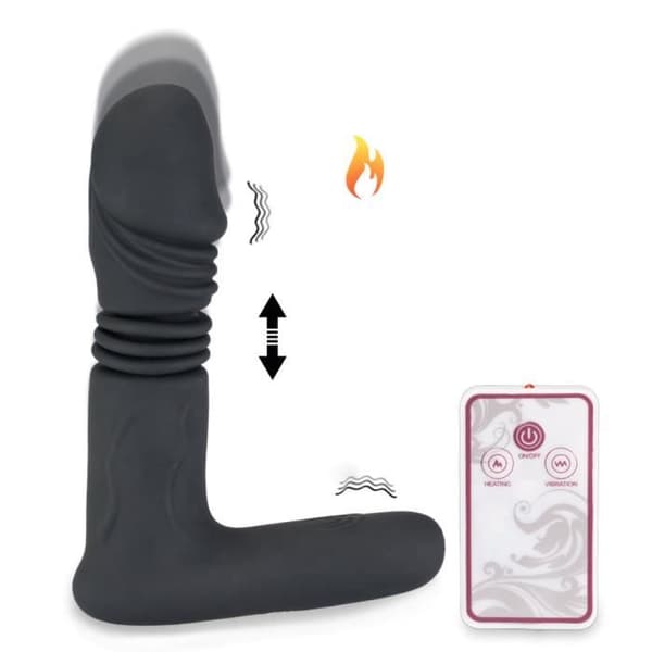 Uppvärmd fram och tillbaka vibratordildo