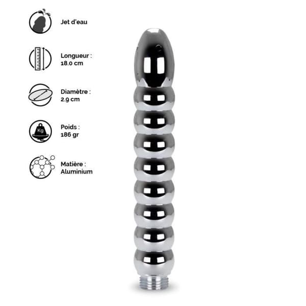 Lavemang anal radbandsplugg 9 bollar duschspets Silver