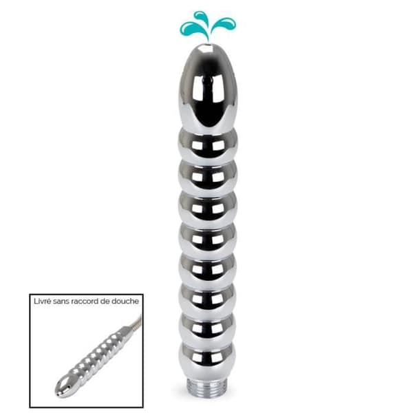 Lavemang anal radbandsplugg 9 bollar duschspets Silver