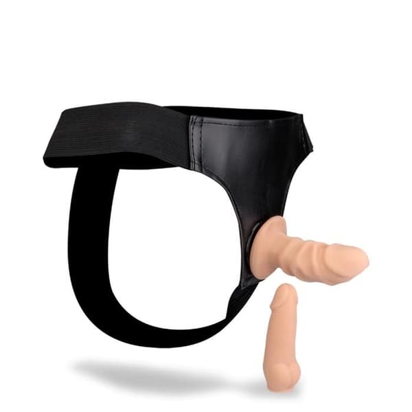 Gode Ceinture - KÄRLEK &amp; VIBBAR - 2 Små Avtagbara Goder - TPR - Justerbar - Anal Nöje