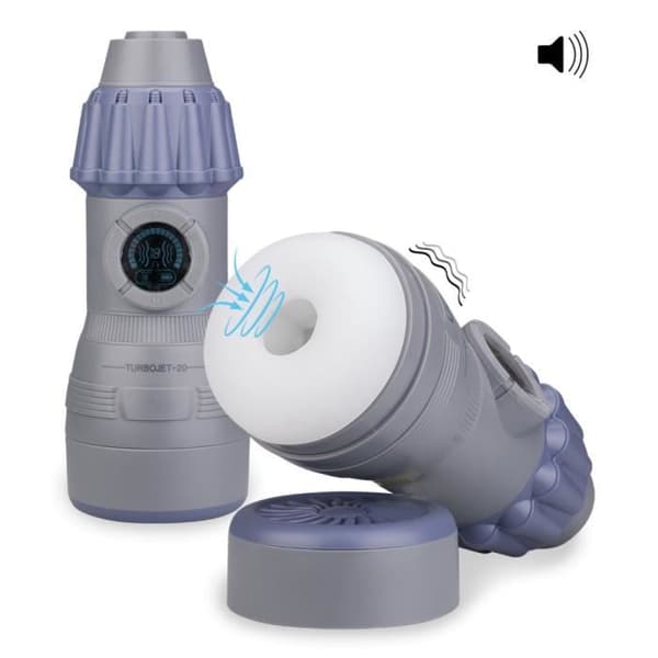 Manlig masturbator för män Turbojet Aspirerande och vibrerande - LOVE AND VIBES Collection Grey