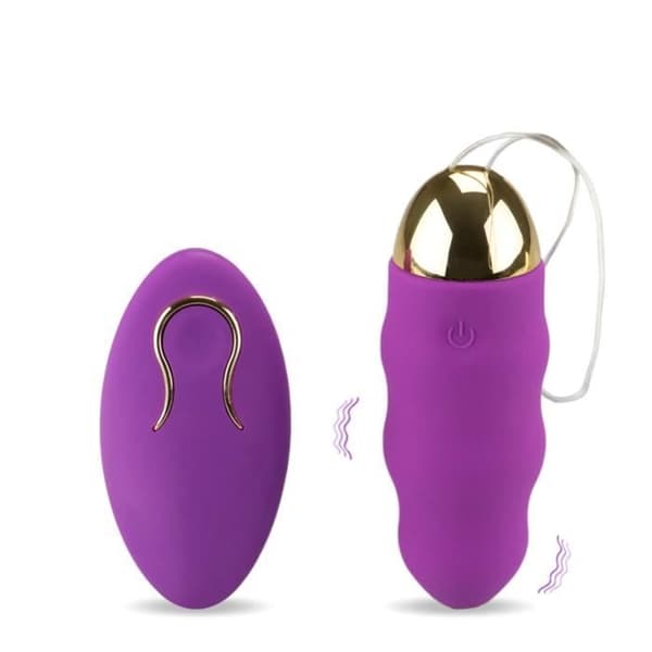 Vågigt USB trådlöst vibrerande ägg 12 lägen - EggXiting Rose Collection