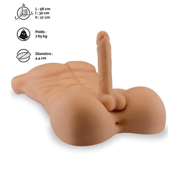 Masturbator - KÄRLEK & VIBES - Riktig manlig torsopenis och anus - 7,65 kg - Anus