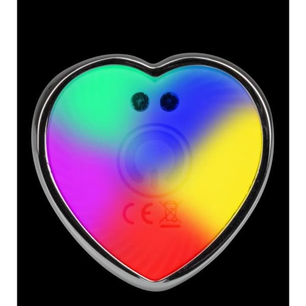 Vibrerande och självlysande hjärta anal juvel metallplugg - LOVE AND VIBES Collection
