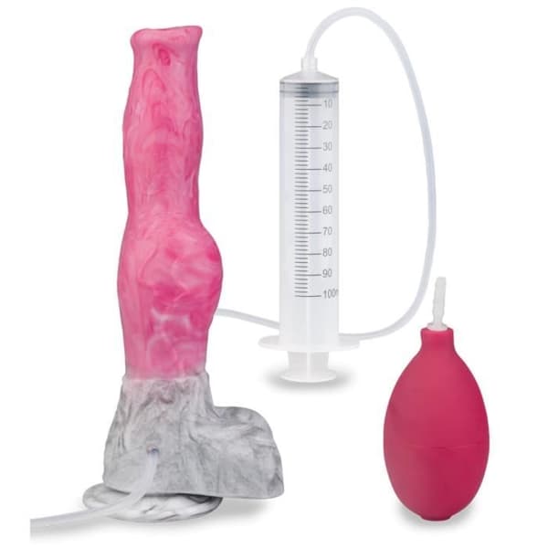 Dobermann ejakulerande hund sugkopp dildo - LOVE AND VIBES Collection Pink