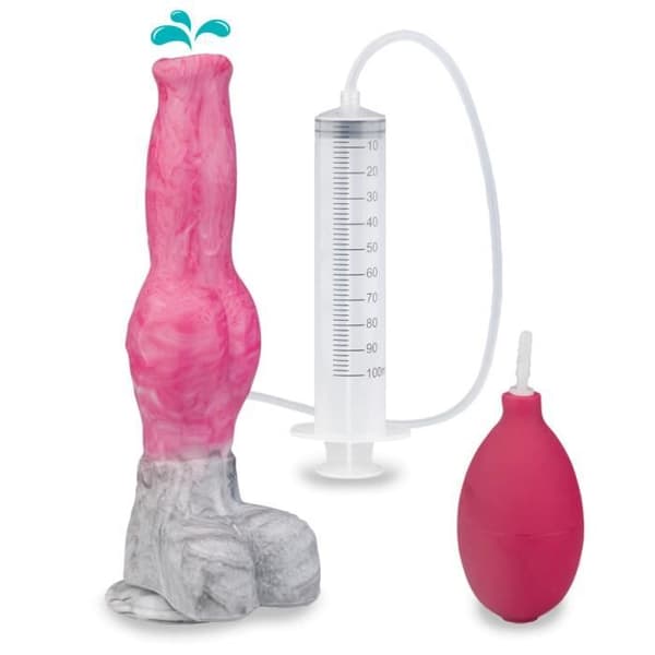 Dobermann ejakulerande hund sugkopp dildo - LOVE AND VIBES Collection Pink