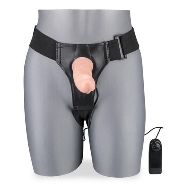 Strap-on Dildo - LOVE AND VIBES - Sacha - Vibrerande - Medium Size - Grå Färg