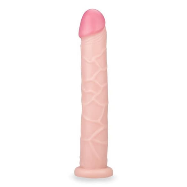 Lång realistisk dildo 34,0cm Beige