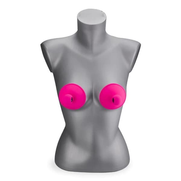 Ett par Woap vibrerande bröststimulatorer - LOVE AND VIBES Fuchsia Collection