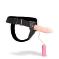 Miniatyrbild 1 av 6: Hollow Vibrating Flesh Harness Dildo