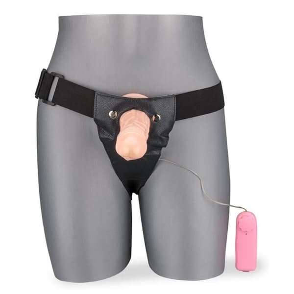 Non Flesh Vibrating Hollow Harness Dildo