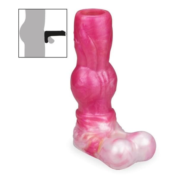 Öppen hund penis slida 14,5cm - Manliga onanister