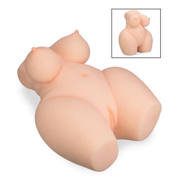 Kurvig masturbationsbust - Quinn - Rund kvinna - 8,0 kg - Strierad anus och vagina