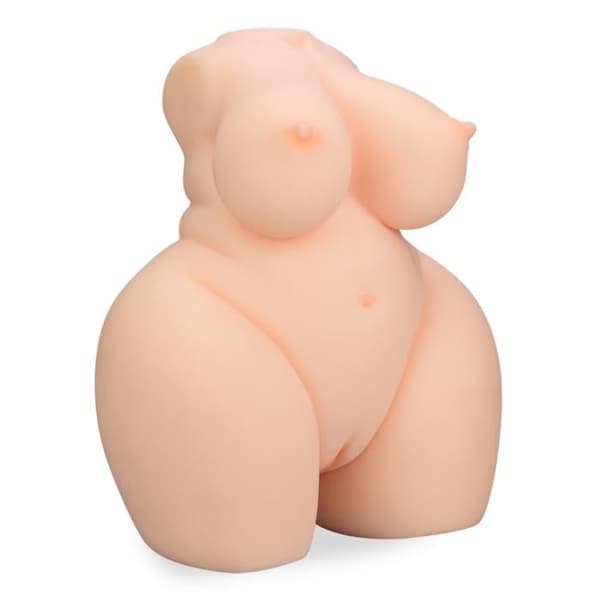 Kurvig masturbationsbust - Quinn - Rund kvinna - 8,0 kg - Strierad anus och vagina