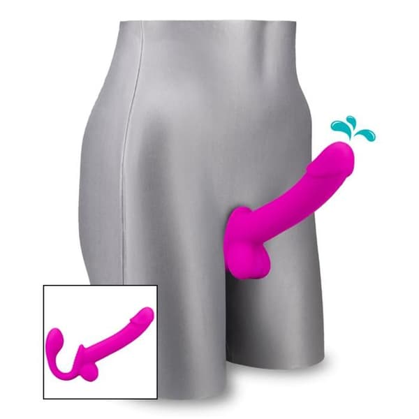 Nattlång silikonejakulator strap-on