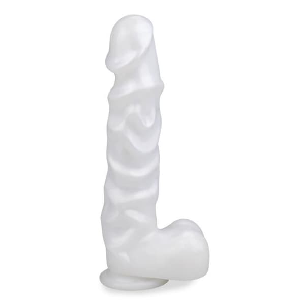 Lång Peter sugkoppsdildo - för män och kvinnor - vaginal och anal L Vit