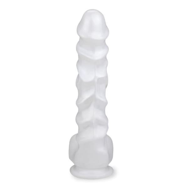 Lång Peter sugkoppsdildo - för män och kvinnor - vaginal och anal L Vit