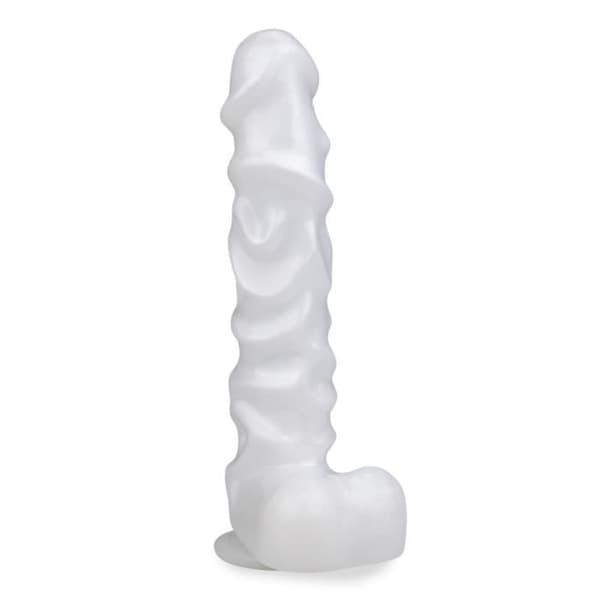 Lång Peter sugkoppsdildo - för män och kvinnor - vaginal och anal L Vit