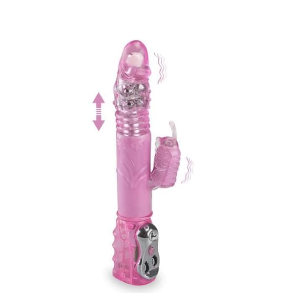 Rabbit Vibrator Comes &amp; Comes Butterfly XL Pink - Mr. Rabbit Collection