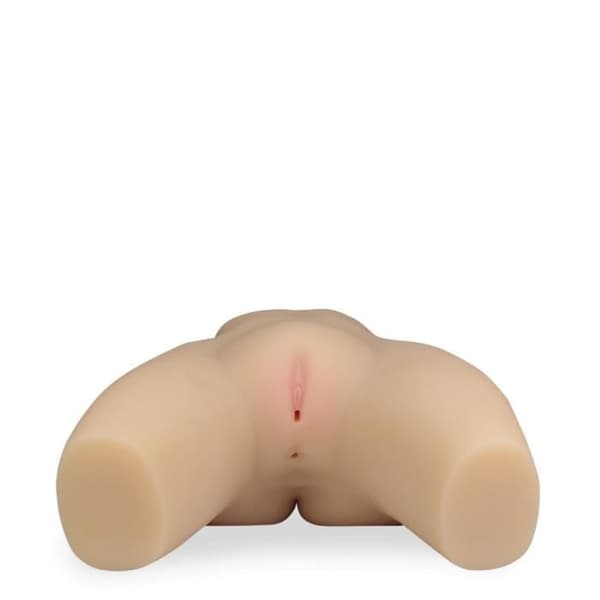 Masturbator för bakdel Callie - TPE - Ribbad vagina - Knölig anus - Vit - 3,8 kg