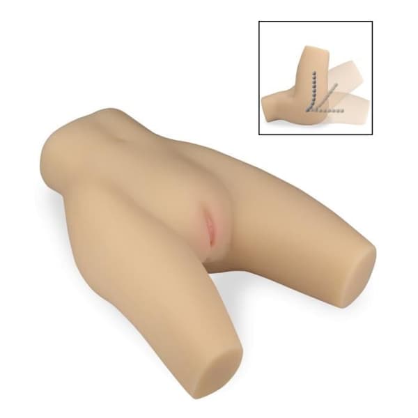 Masturbator för bakdel Callie - TPE - Ribbad vagina - Knölig anus - Vit - 3,8 kg