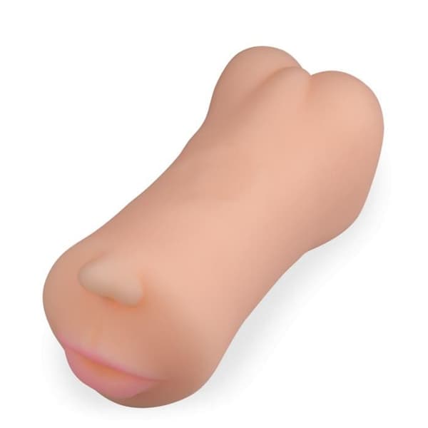 Manlig onanist med sugande mun och realistisk vagina och anus