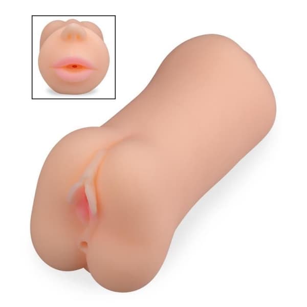 Sugande mun onani med konstgjord vagina och realistisk anus - Shake-Me Babe Light Skin Collection