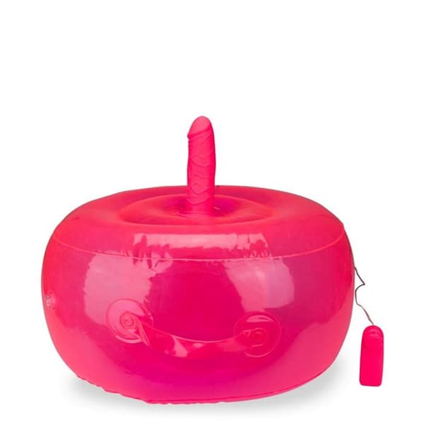Ride Me rund uppblåsbar kudde med vibrerande dildo