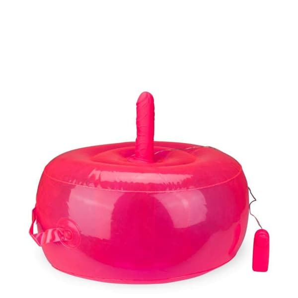 Ride Me rund uppblåsbar kudde med vibrerande dildo