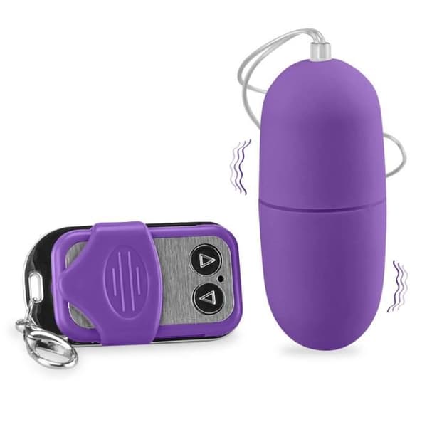 Vibrerande Ägg - KÄRLEK &amp; VIBBAR - XL - Fjärrstyrd - 15 Vibrationer - Lila Silikon