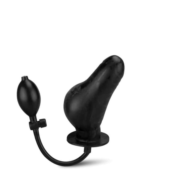 Svart Uppblåsbar Pump Dildo