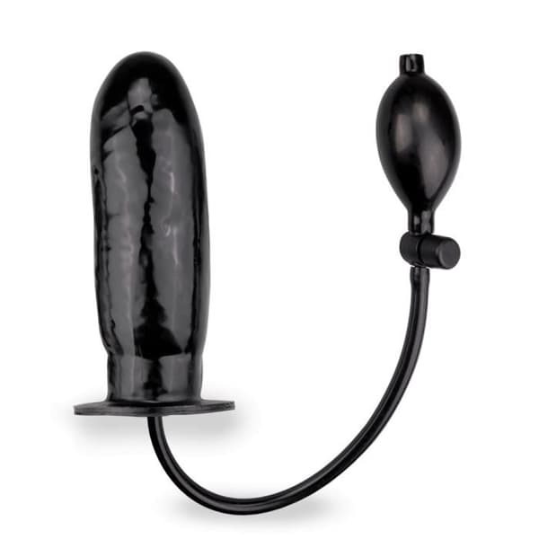 Svart Uppblåsbar Pump Dildo