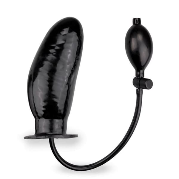 Svart Uppblåsbar Pump Dildo