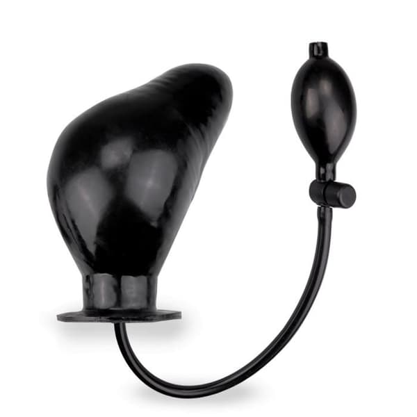 Svart Uppblåsbar Pump Dildo