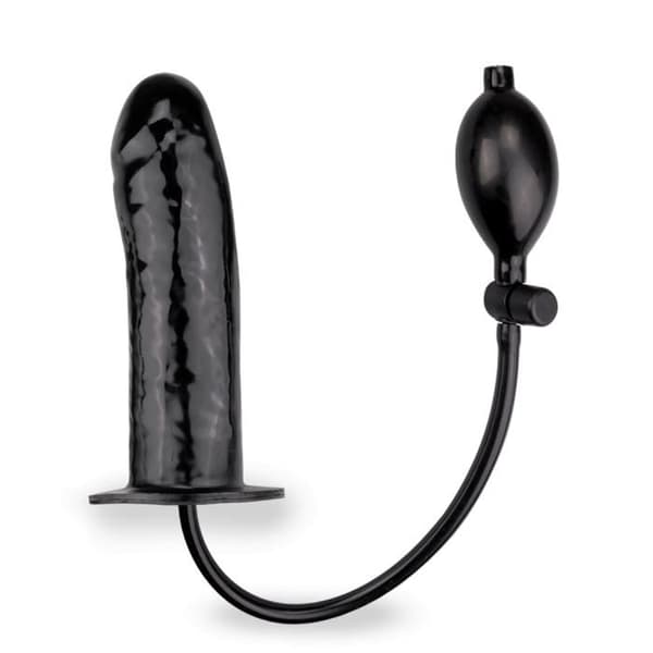 Svart Uppblåsbar Pump Dildo