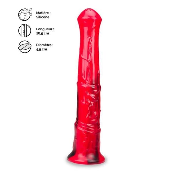 Hästdjurs sugkoppsdildo - LOVE AND VIBES Collection Red