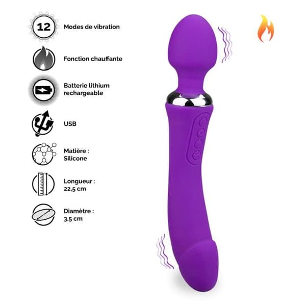Vibromassager Wand 2-i-1 värmande Treat